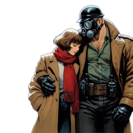 jacket, comic book art, concept art, man transparent PNG cut-out