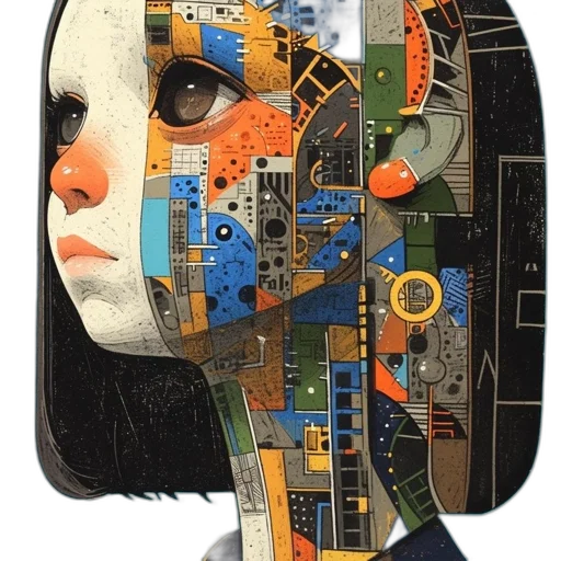 mask, face, robot, cyberpunk transparent PNG cut-out