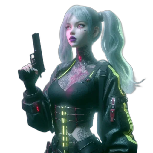 weapon, cyberpunk, concept art, comic book art transparent PNG cut-out