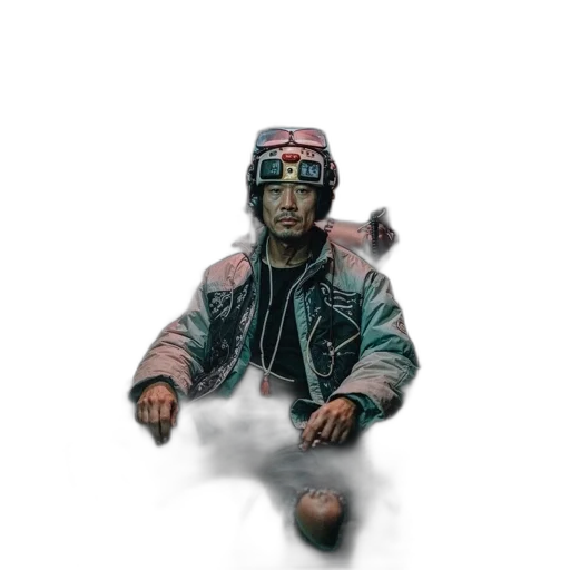 jacket, face, weapon, concept art transparent PNG cut-out