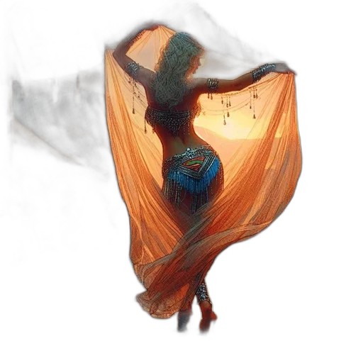 dress, umbrella, mask, hair transparent PNG cut-out
