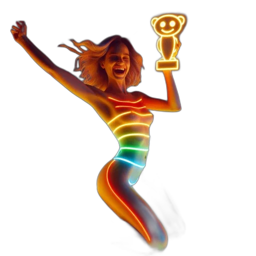 concept art, 3d render, pixel art, neon lights transparent PNG cut-out