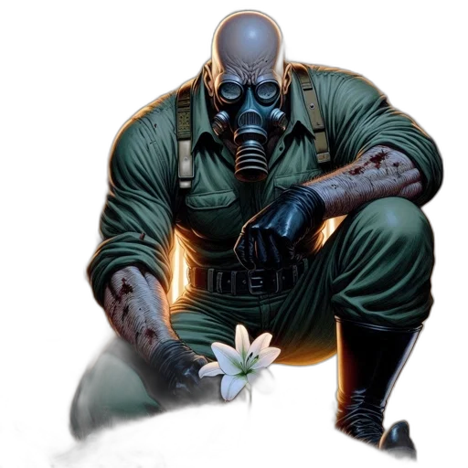 weapon, flower, mask, concept art transparent PNG cut-out