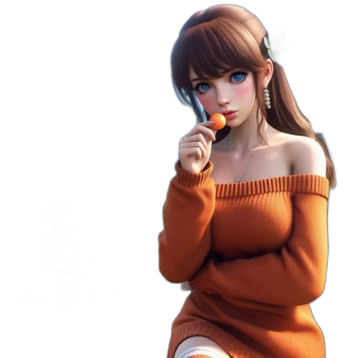 dress, anime, 3d render, concept art transparent PNG cut-out