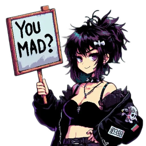 weapon, jacket, pixel art, anime transparent PNG cut-out
