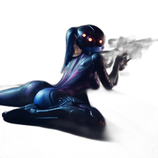 robot, weapon, concept art, cyberpunk transparent PNG cut-out