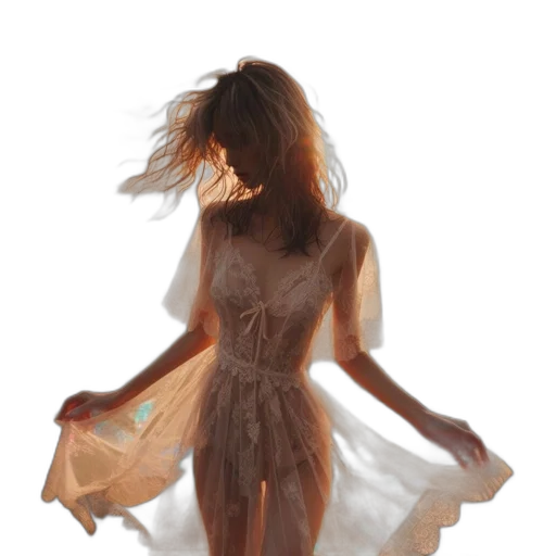 dress, hair, mask, creature transparent PNG cut-out