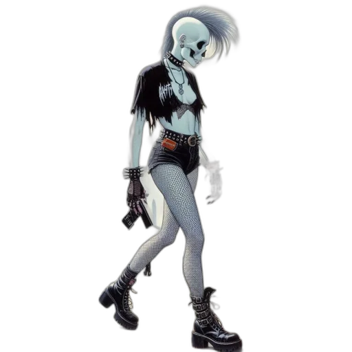 robot, staff, concept art, cyberpunk transparent PNG cut-out