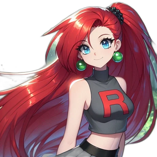dress, hair, staff, robot transparent PNG cut-out