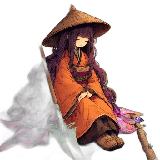 staff, umbrella, dragon, hat transparent PNG cut-out