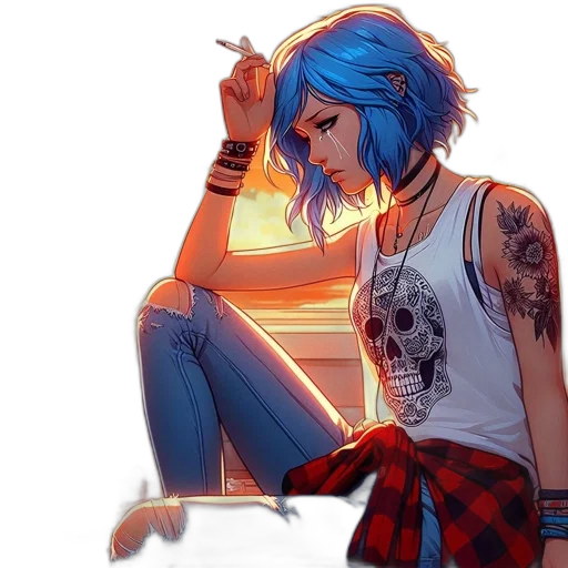 dress, jacket, comic book art, concept art transparent PNG cut-out
