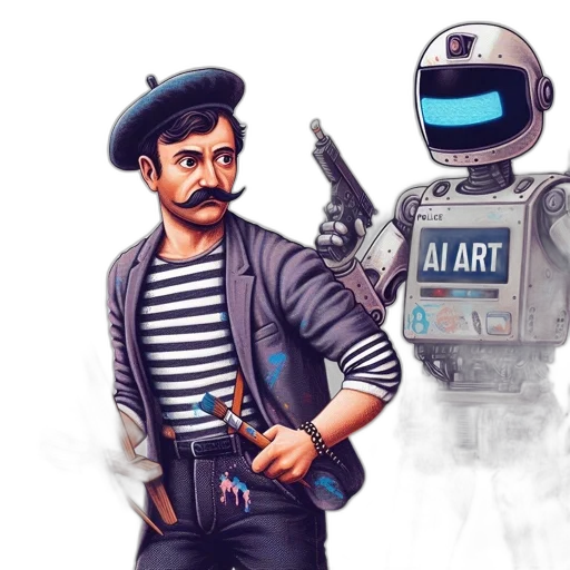 robot, concept art, comic book art, pixel art transparent PNG cut-out