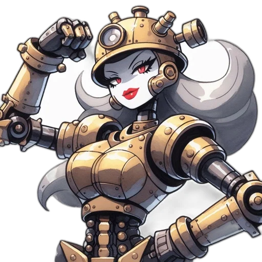 robot, weapon, concept art, pixel art transparent PNG cut-out