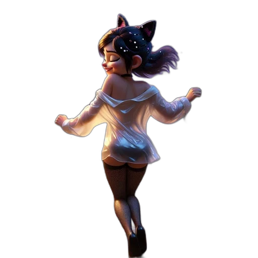 dress, staff, creature, concept art transparent PNG cut-out