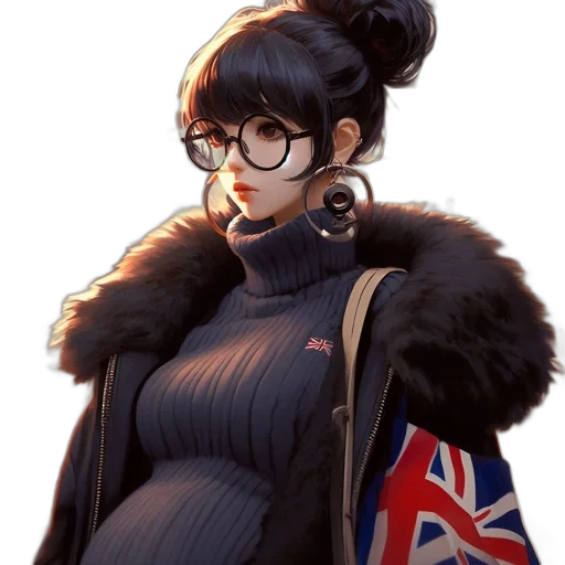 jacket, staff, concept art, anime transparent PNG cut-out