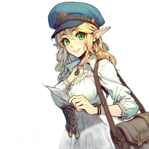 staff, hat, dress, weapon transparent PNG cut-out