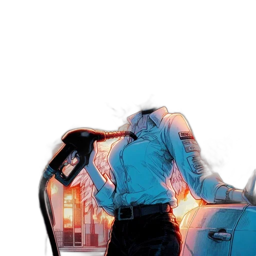 car, jacket, robot, weapon transparent PNG cut-out