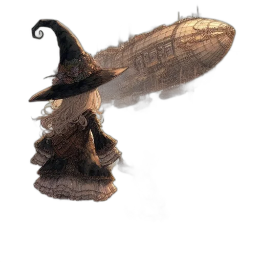 hat, dragon, staff, creature transparent PNG cut-out