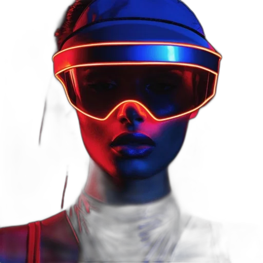 robot, mask, face, cyberpunk transparent PNG cut-out
