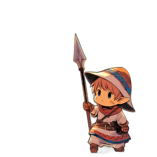 sword, weapon, staff, hat transparent PNG cut-out