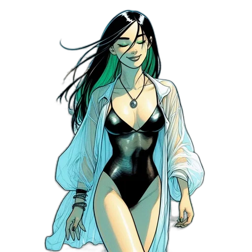 comic book art, concept art, cartoon, green transparent PNG cut-out