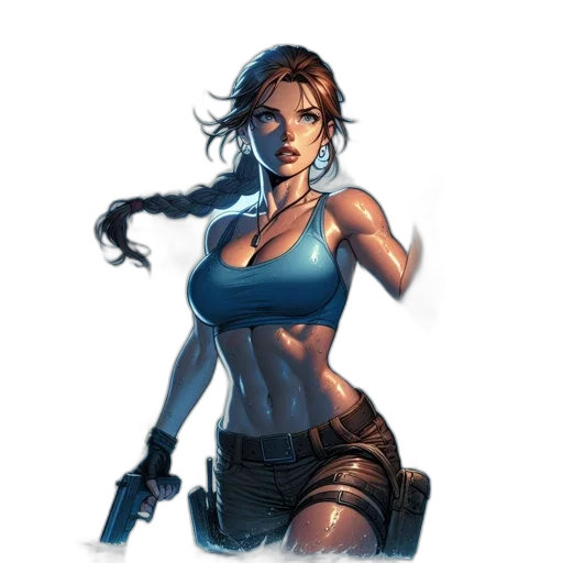 weapon, comic book art, concept art, cyberpunk transparent PNG cut-out