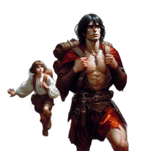 concept art, fantasy art, comic book art, 3d render transparent PNG cut-out