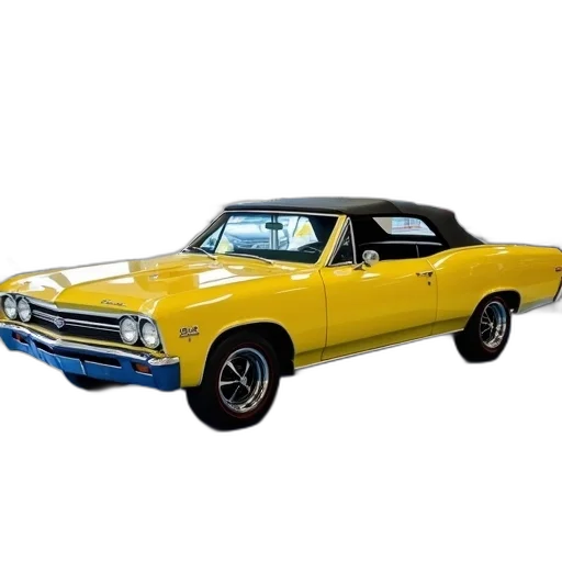 car, photorealistic, 3d render, yellow transparent PNG cut-out