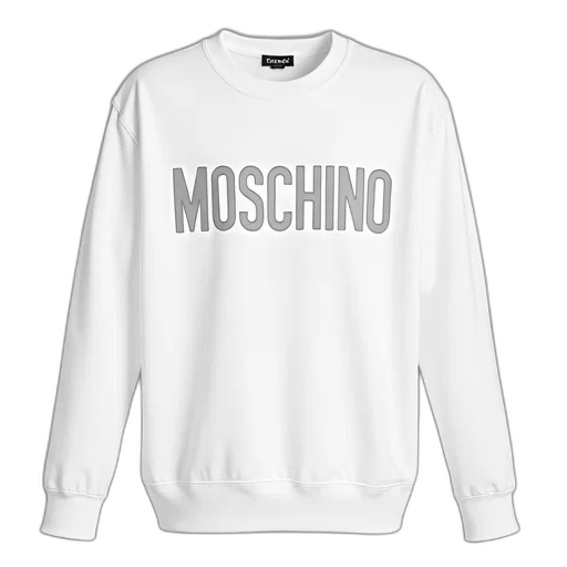 monochrome, white, sweatshirt, moschino transparent PNG cut-out