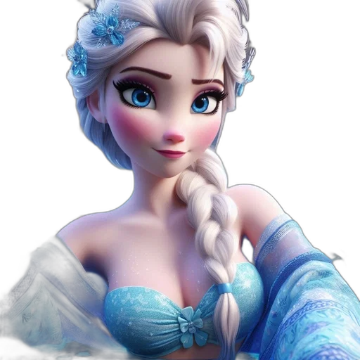 face, dress, crown, 3d render transparent PNG cut-out