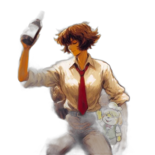 staff, jacket, robot, weapon transparent PNG cut-out