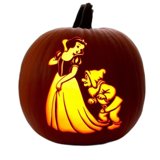 carved, pumpkin, portrays, snow transparent PNG cut-out