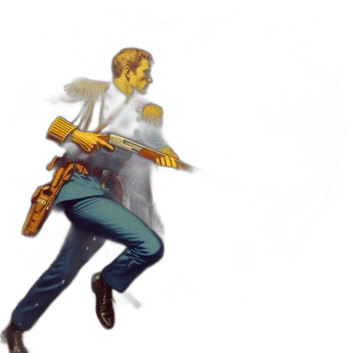weapon, staff, jacket, robot transparent PNG cut-out