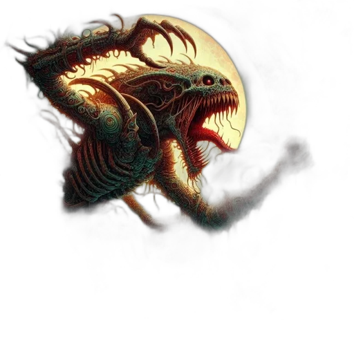 creature, dragon, mask, staff transparent PNG cut-out