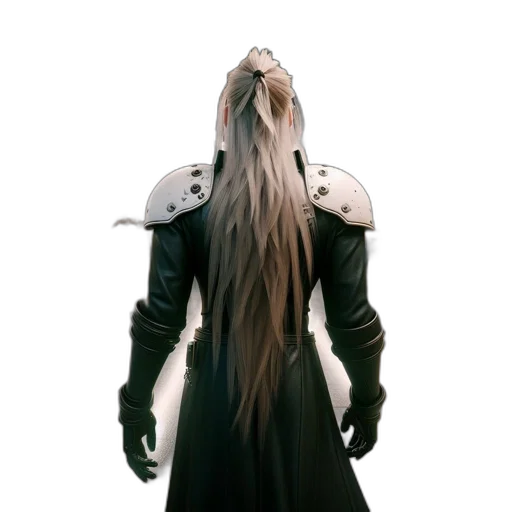 hair, jacket, staff, mask transparent PNG cut-out