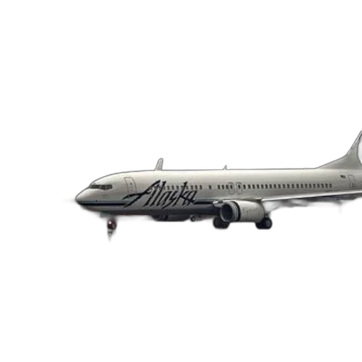 alaska, airlines, plane, parked transparent PNG cut-out