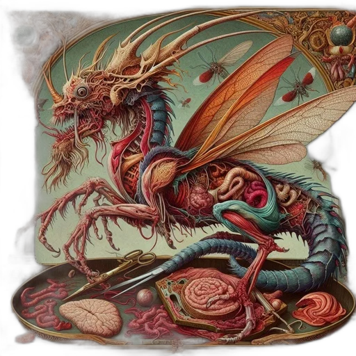 dragon, creature, hat, fantasy art transparent PNG cut-out