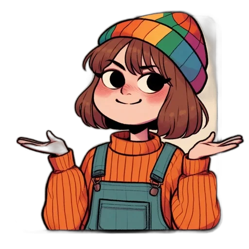 hat, jacket, face, staff transparent PNG cut-out
