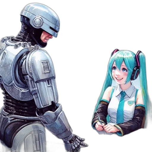 robot, weapon, concept art, cyberpunk transparent PNG cut-out