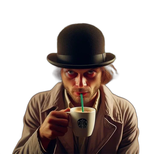 hat, face, staff, photorealistic transparent PNG cut-out