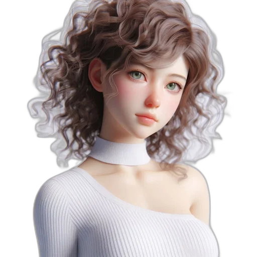 hair, dress, face, robot transparent PNG cut-out