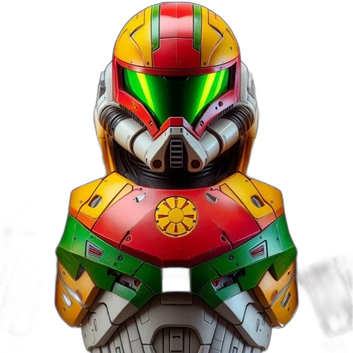 robot, mask, concept art, 3d render transparent PNG cut-out