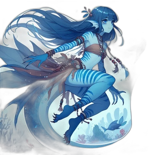 fantasy art, concept art, anime, watercolor transparent PNG cut-out