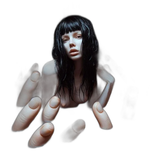 face, creature, hair, robot transparent PNG cut-out