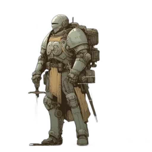 robot, weapon, jacket, sword transparent PNG cut-out