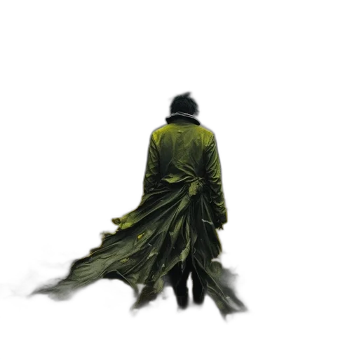 jacket, creature, hat, staff transparent PNG cut-out