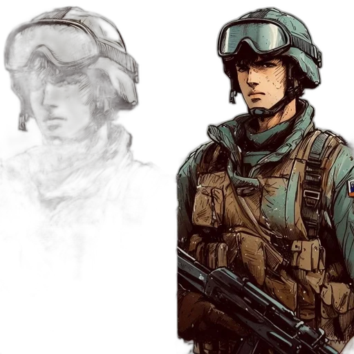 concept art, photorealistic, comic book art, watercolor transparent PNG cut-out