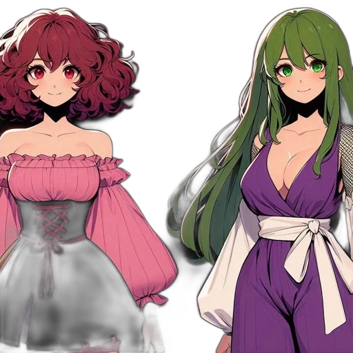 dress, concept art, anime, pixel art transparent PNG cut-out