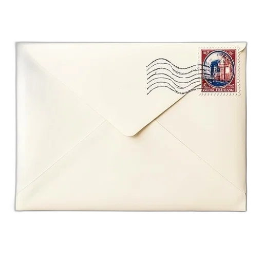 back, envelope, postmark, red transparent PNG cut-out