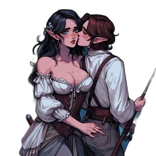 dress, fantasy art, concept art, comic book art transparent PNG cut-out